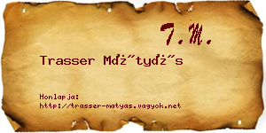 Trasser Mátyás névjegykártya